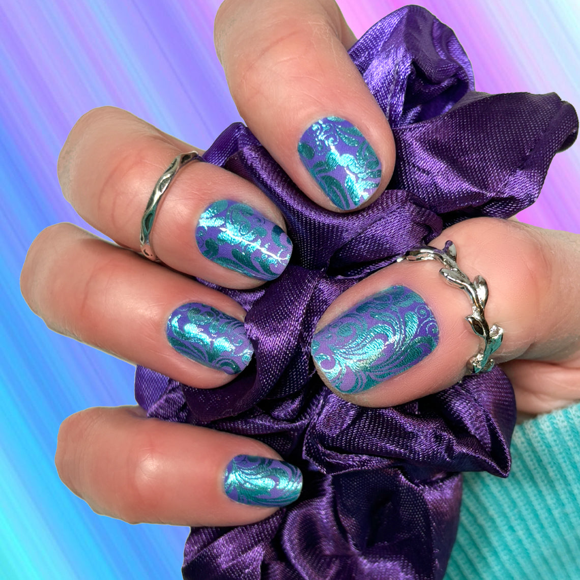 Dazzle Damask Exclusive Design Nail Wraps (FOIL)